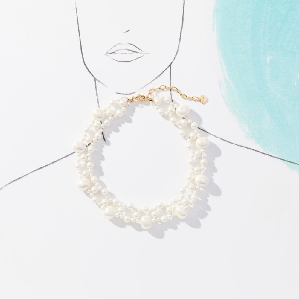 Anthropologie layered assorted pearl Necklace - Picture 4 of 9